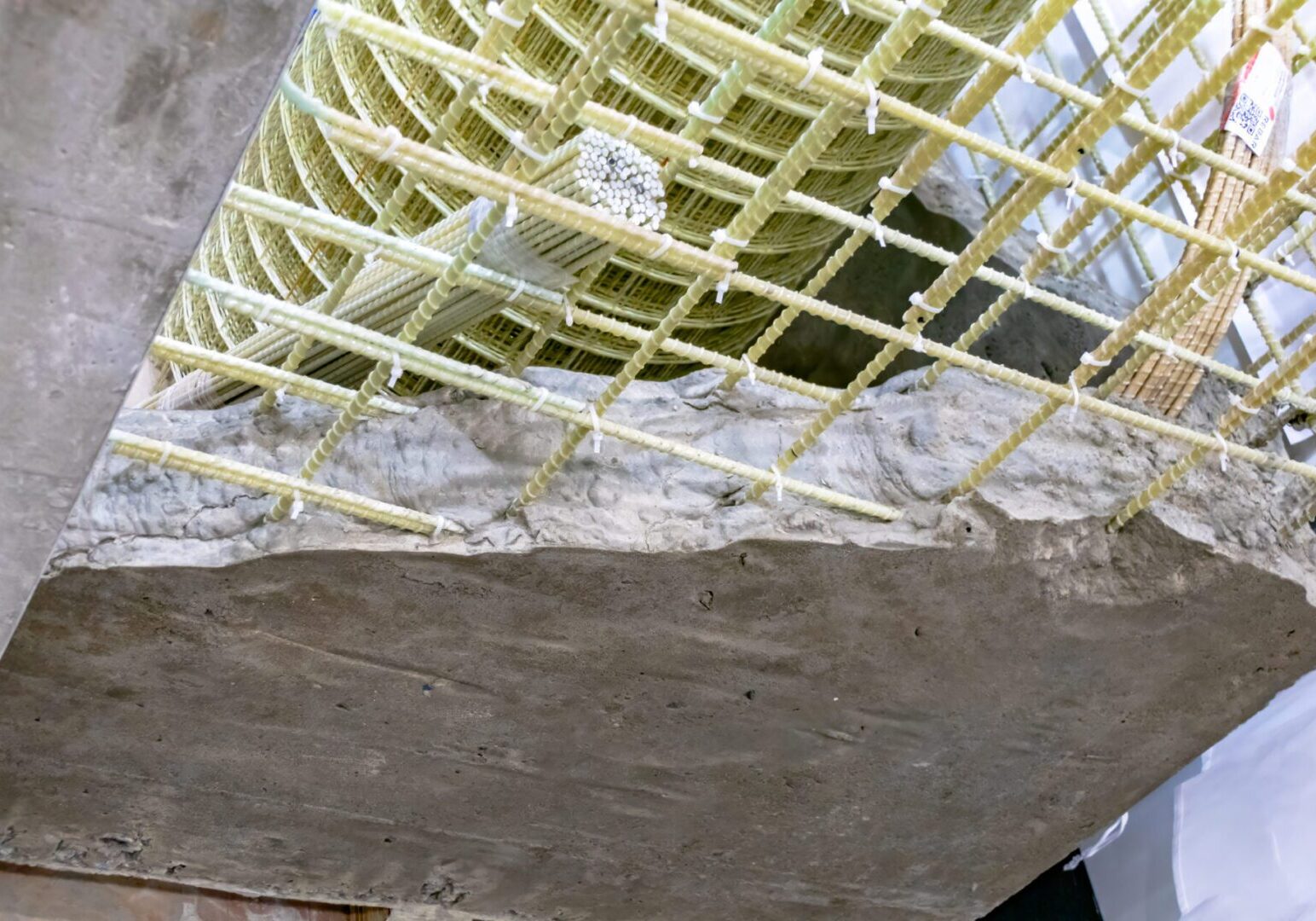 Building foundation with rebar framework